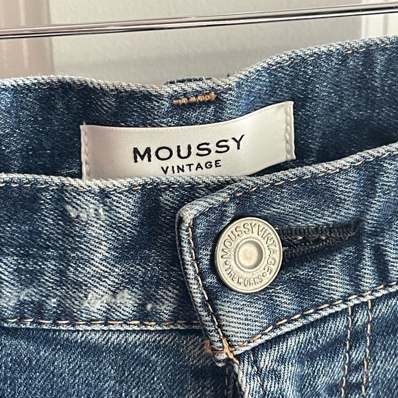 MOUSSY VINTAGE WHITNEY WIDE STRAIGHT {$360} BLUE Classic Blue Women's Jeans 26 - Picture 7 of 11